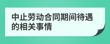 中止劳动合同期间待遇的相关事情