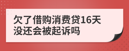 欠了借购消费贷16天没还会被起诉吗