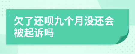 欠了还呗九个月没还会被起诉吗