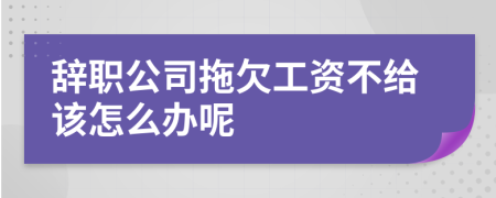 辞职公司拖欠工资不给该怎么办呢