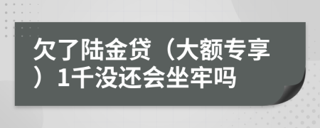 欠了陆金贷（大额专享）1千没还会坐牢吗