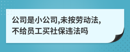 公司是小公司,未按劳动法,不给员工买社保违法吗