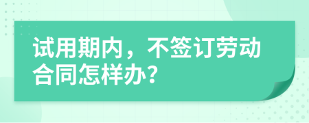 试用期内，不签订劳动合同怎样办？