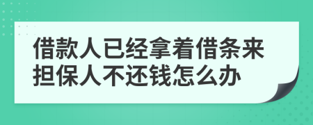 借款人已经拿着借条来担保人不还钱怎么办