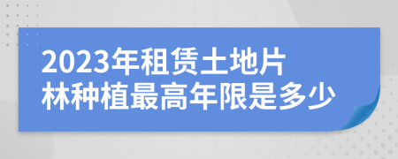 2023年租赁土地片林种植最高年限是多少