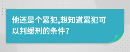 他还是个累犯,想知道累犯可以判缓刑的条件?