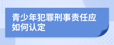 青少年犯罪刑事责任应如何认定