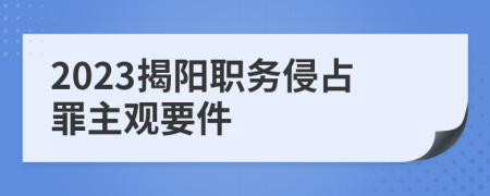 2023揭阳职务侵占罪主观要件