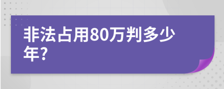 非法占用80万判多少年?