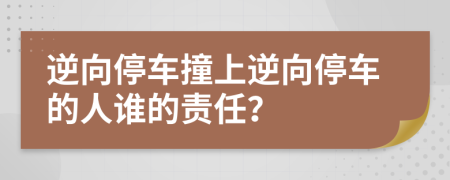 逆向停车撞上逆向停车的人谁的责任？