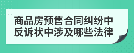 商品房预售合同纠纷中反诉状中涉及哪些法律