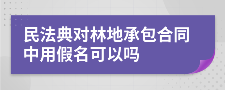 民法典对林地承包合同中用假名可以吗