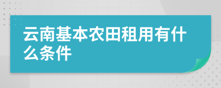 云南基本农田租用有什么条件