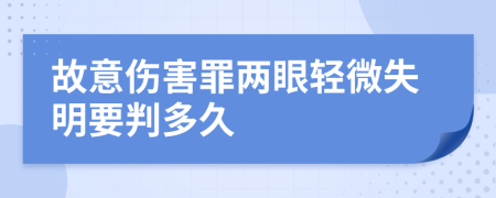 故意伤害罪两眼轻微失明要判多久