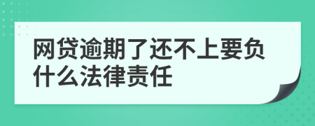 网贷逾期了还不上要负什么法律责任