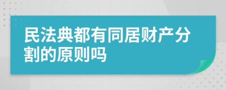 民法典都有同居财产分割的原则吗