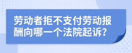 劳动者拒不支付劳动报酬向哪一个法院起诉？