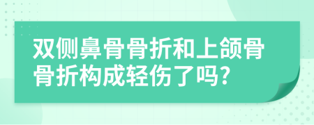 双侧鼻骨骨折和上颌骨骨折构成轻伤了吗?