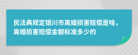 民法典规定银川市离婚损害赔偿是啥，离婚损害赔偿金额标准多少的