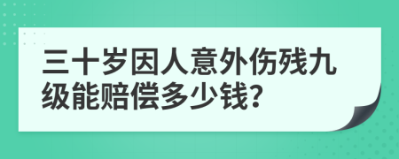 三十岁因人意外伤残九级能赔偿多少钱？