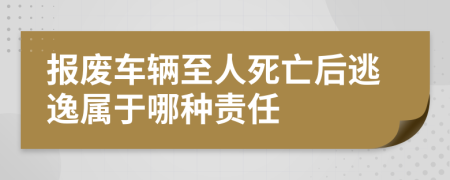 报废车辆至人死亡后逃逸属于哪种责任