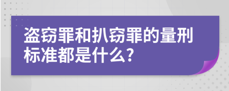 盗窃罪和扒窃罪的量刑标准都是什么?