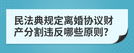 民法典规定离婚协议财产分割违反哪些原则?