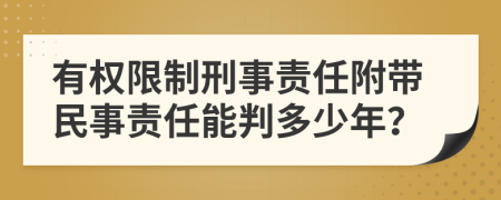 有权限制刑事责任附带民事责任能判多少年？