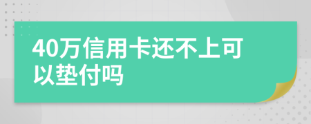 40万信用卡还不上可以垫付吗