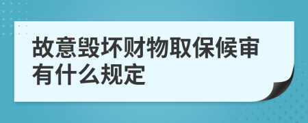 故意毁坏财物取保候审有什么规定