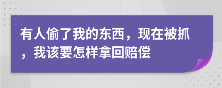 有人偷了我的东西，现在被抓，我该要怎样拿回赔偿