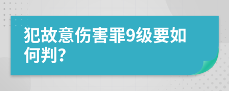 犯故意伤害罪9级要如何判？