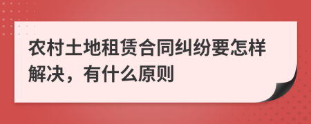 农村土地租赁合同纠纷要怎样解决，有什么原则