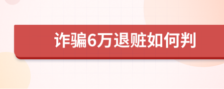 诈骗6万退赃如何判