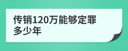 传销120万能够定罪多少年