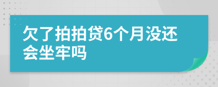欠了拍拍贷6个月没还会坐牢吗