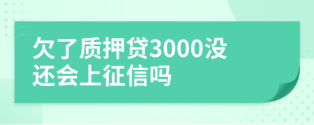 欠了质押贷3000没还会上征信吗