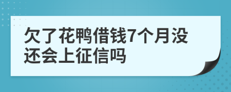 欠了花鸭借钱7个月没还会上征信吗