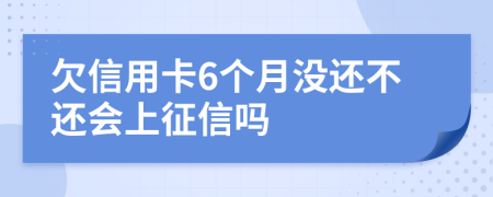 欠信用卡6个月没还不还会上征信吗