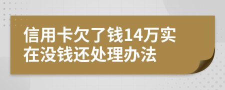 信用卡欠了钱14万实在没钱还处理办法