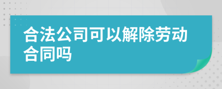 合法公司可以解除劳动合同吗