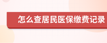 怎么查居民医保缴费记录