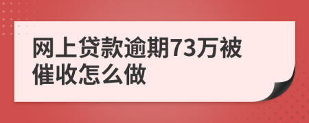 网上贷款逾期73万被催收怎么做