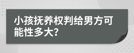 小孩抚养权判给男方可能性多大？