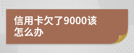 信用卡欠了9000该怎么办
