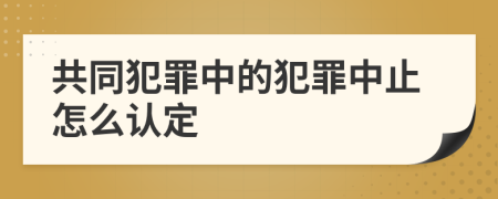 共同犯罪中的犯罪中止怎么认定