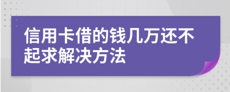 信用卡借的钱几万还不起求解决方法