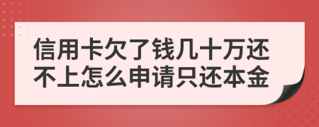 信用卡欠了钱几十万还不上怎么申请只还本金