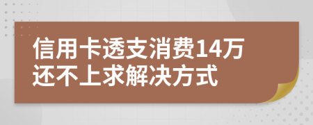 信用卡透支消费14万还不上求解决方式