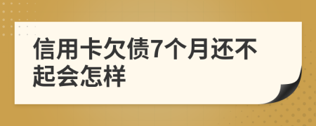 信用卡欠债7个月还不起会怎样